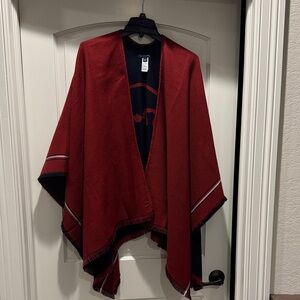 Tommy Hilfiger Red open front poncho/cape